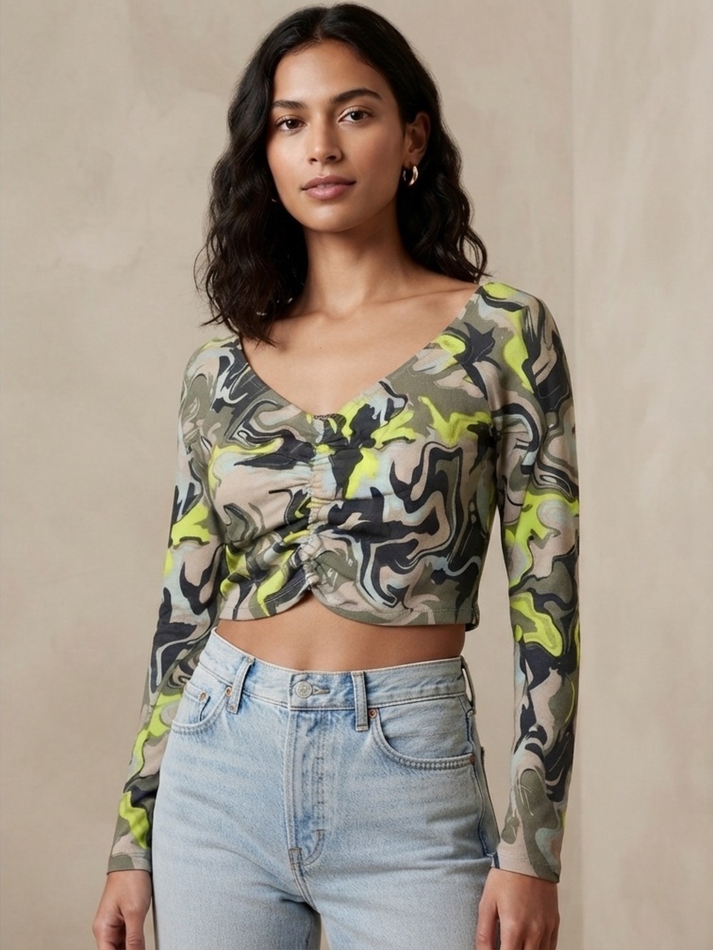 H & M Ribbed Off The Shoulder Crop Top